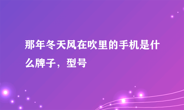 那年冬天风在吹里的手机是什么牌子，型号