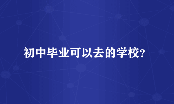 初中毕业可以去的学校？