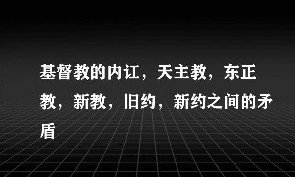 基督教的内讧，天主教，东正教，新教，旧约，新约之间的矛盾