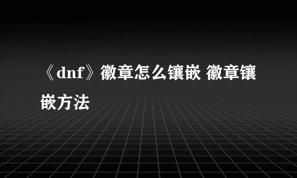 《dnf》徽章怎么镶嵌 徽章镶嵌方法