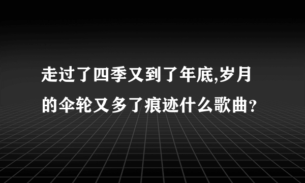 走过了四季又到了年底,岁月的伞轮又多了痕迹什么歌曲？