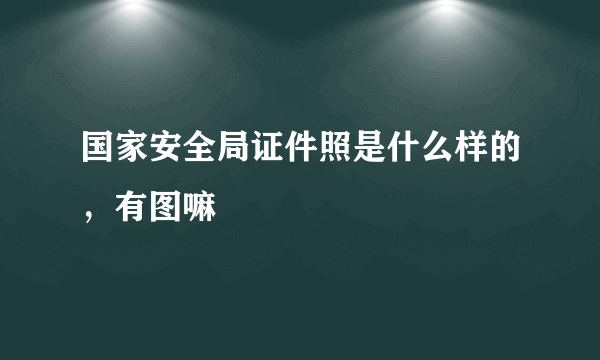 国家安全局证件照是什么样的，有图嘛