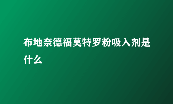 布地奈德福莫特罗粉吸入剂是什么