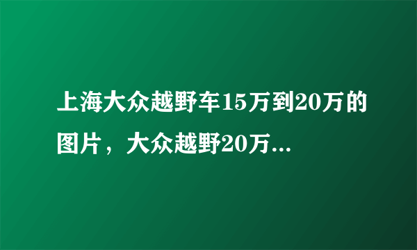 上海大众越野车15万到20万的图片，大众越野20万左右的车