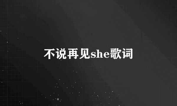 不说再见she歌词