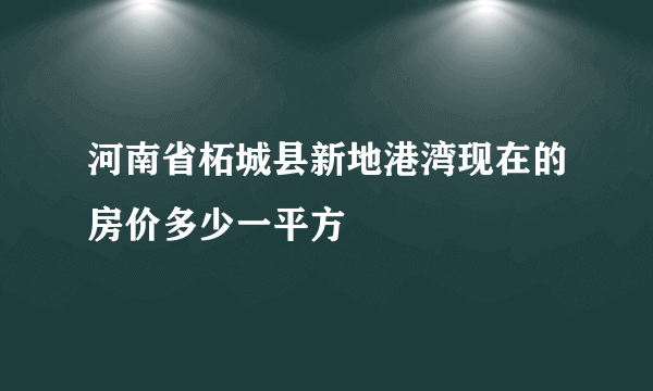 河南省柘城县新地港湾现在的房价多少一平方