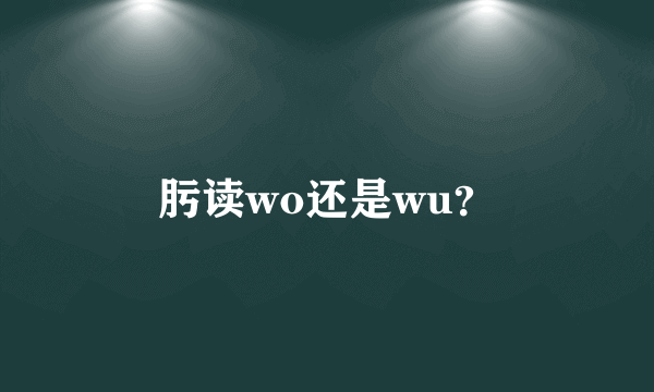 肟读wo还是wu？