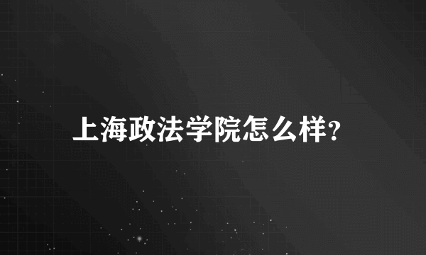 上海政法学院怎么样？