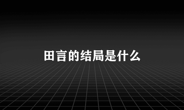 田言的结局是什么