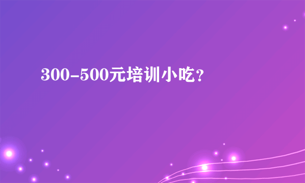 300-500元培训小吃？