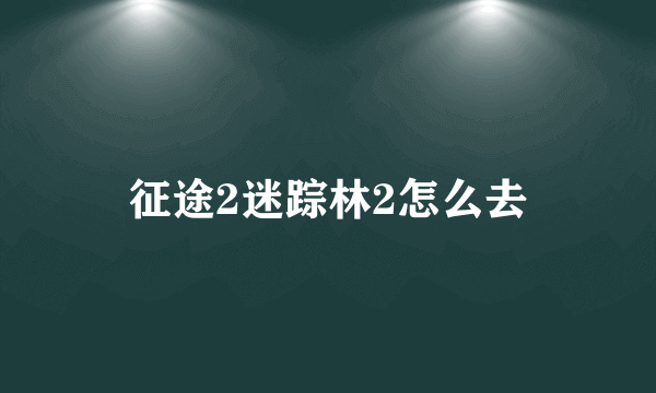 征途2迷踪林2怎么去