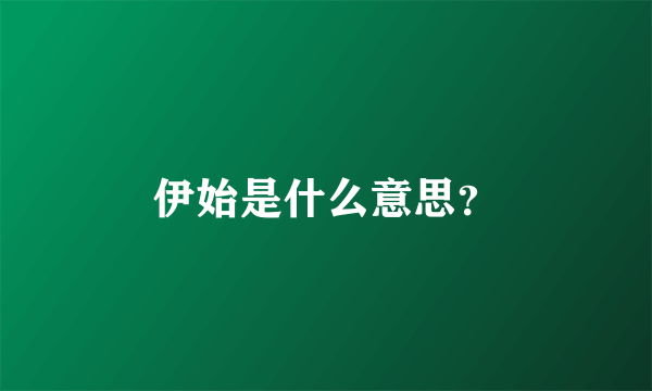 伊始是什么意思？