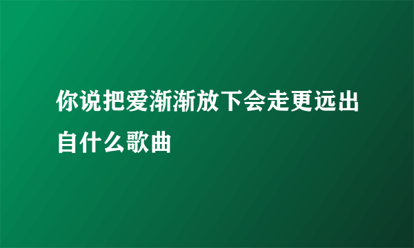 你说把爱渐渐放下会走更远出自什么歌曲