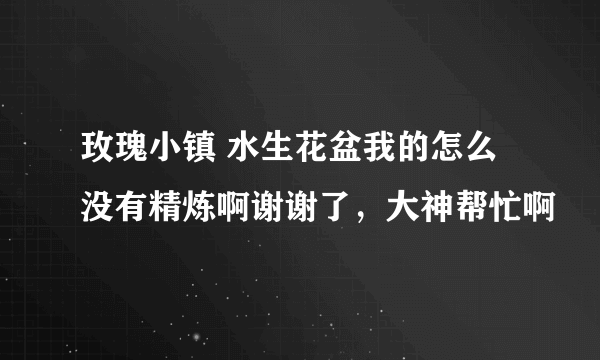 玫瑰小镇 水生花盆我的怎么没有精炼啊谢谢了，大神帮忙啊