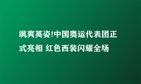 飒爽英姿!中国奥运代表团正式亮相 红色西装闪耀全场