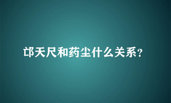 邙天尺和药尘什么关系？