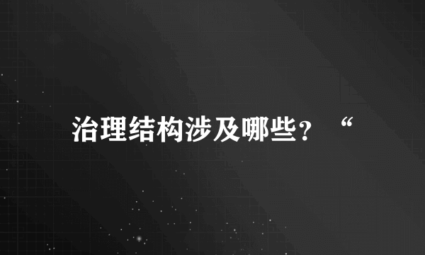 治理结构涉及哪些？“