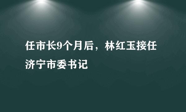 任市长9个月后，林红玉接任济宁市委书记