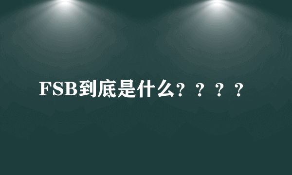 FSB到底是什么？？？？