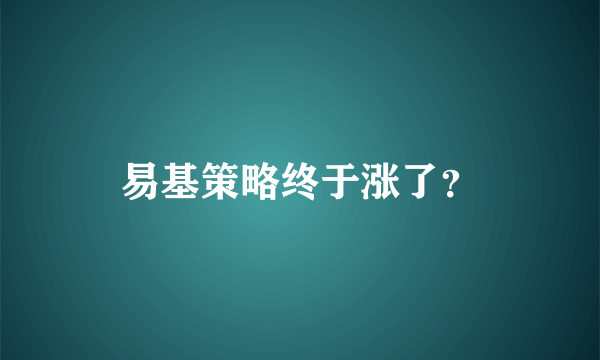 易基策略终于涨了？