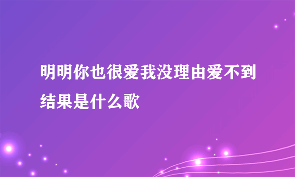 明明你也很爱我没理由爱不到结果是什么歌