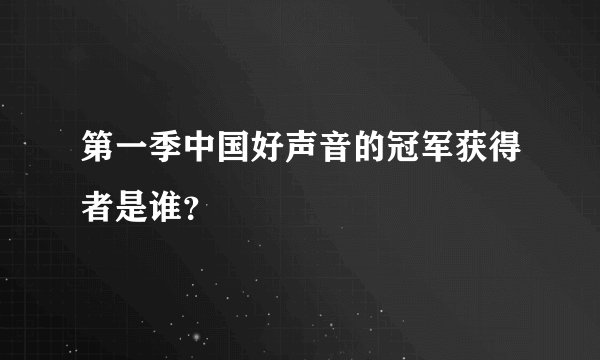 第一季中国好声音的冠军获得者是谁？