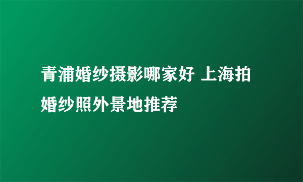 青浦婚纱摄影哪家好 上海拍婚纱照外景地推荐