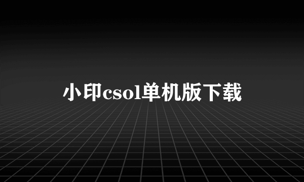 小印csol单机版下载