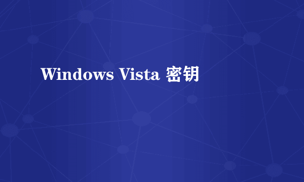 Windows Vista 密钥問題