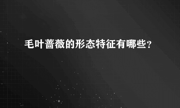 毛叶蔷薇的形态特征有哪些？