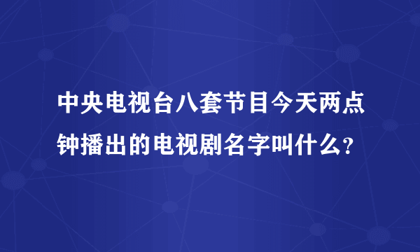 中央电视台八套节目今天两点钟播出的电视剧名字叫什么？