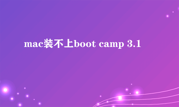 mac装不上boot camp 3.1