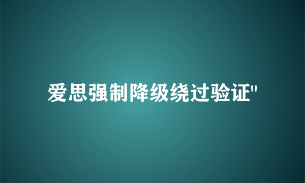 爱思强制降级绕过验证