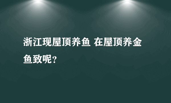 浙江现屋顶养鱼 在屋顶养金鱼致呢？