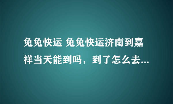 兔兔快运 兔兔快运济南到嘉祥当天能到吗，到了怎么去提货，还是给送货？