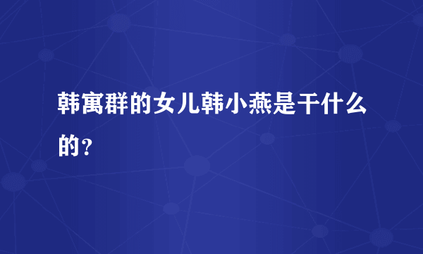 韩寓群的女儿韩小燕是干什么的？