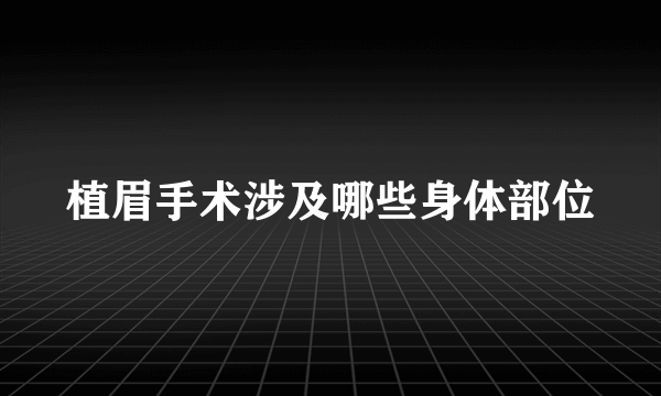 植眉手术涉及哪些身体部位