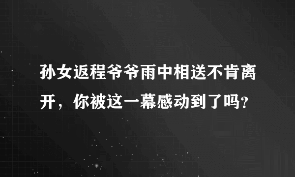 孙女返程爷爷雨中相送不肯离开，你被这一幕感动到了吗？