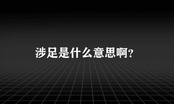 涉足是什么意思啊？