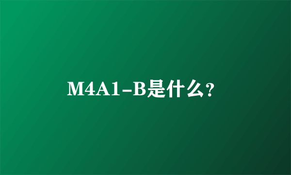 M4A1-B是什么？