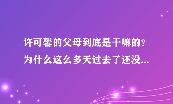 许可馨的父母到底是干嘛的？为什么这么多天过去了还没查出来？