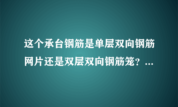 这个承台钢筋是单层双向钢筋网片还是双层双向钢筋笼？怎么看出来？