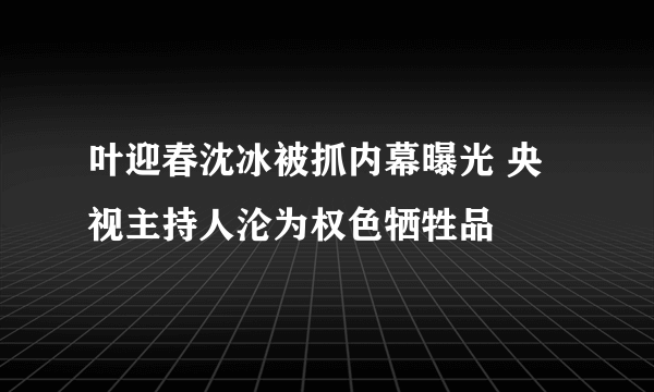 叶迎春沈冰被抓内幕曝光 央视主持人沦为权色牺牲品