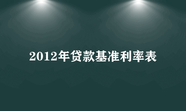 2012年贷款基准利率表