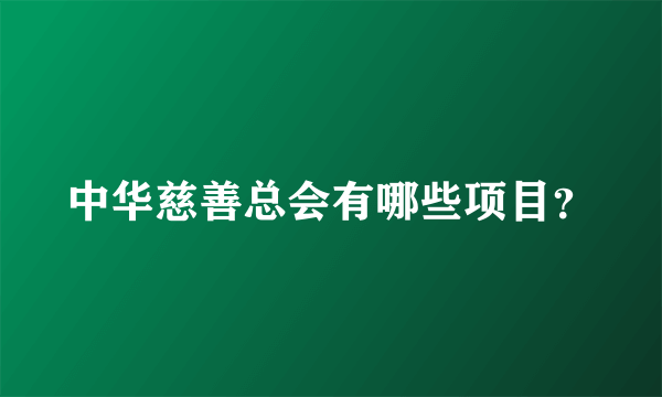 中华慈善总会有哪些项目？