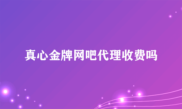 真心金牌网吧代理收费吗