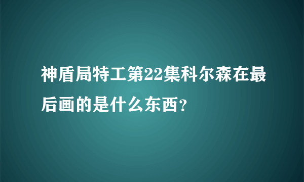 神盾局特工第22集科尔森在最后画的是什么东西？