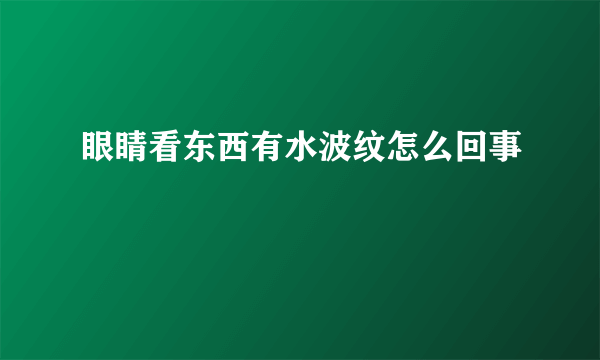 眼睛看东西有水波纹怎么回事