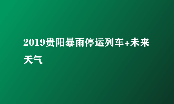 2019贵阳暴雨停运列车+未来天气