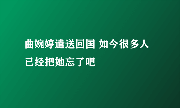 曲婉婷遣送回国 如今很多人已经把她忘了吧